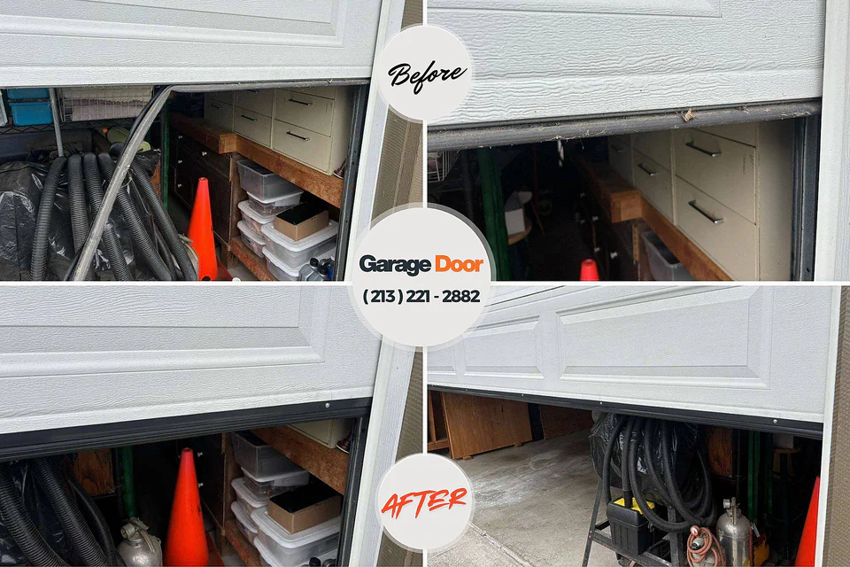 Before and after: garage door repair Owens Cross Roads, AL